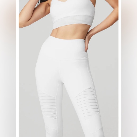 Alo Moto leggings, white, size small - Picture 2 of 6